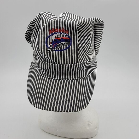 NWT Alaska Headgear‎ Arctic Express Train Conductor Striped Stretch Cap Hat NEW - Picture 1 of 8